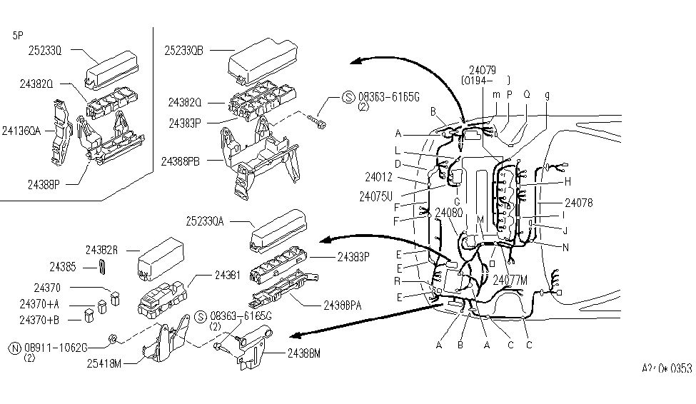 Infiniti 24077-0J265 Harness Assy-Engine