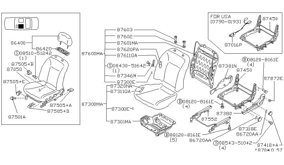 Infiniti 87418-62J05 Knob-Reclining Device