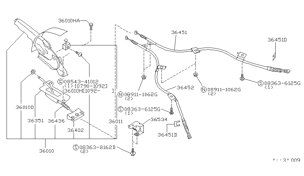 Infiniti 36521-50J00 Bracket Assy-Parking Brake Wire