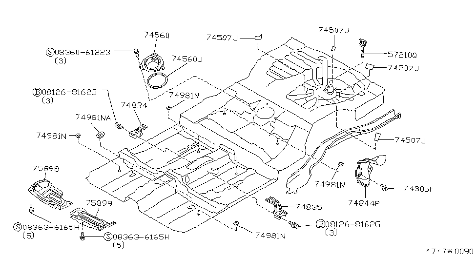 Infiniti 74834-76J00 Bracket-Front Seat Mounting RH