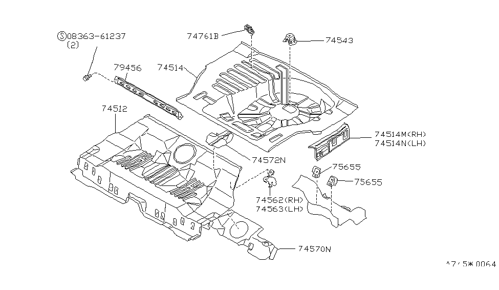 Infiniti 74530-50J00 Floor-Rear,Rear Side RH