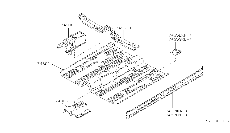 Infiniti 74351-62J00 Bracket-Front Seat Mounting,Outer LH