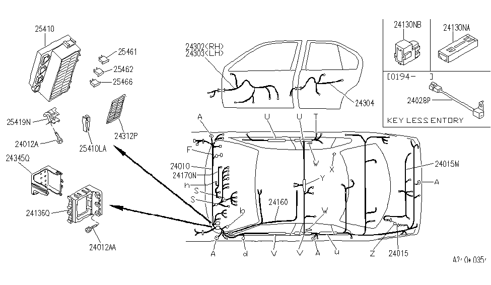 Infiniti 24170-78J00 Harness-Air Bag,Room