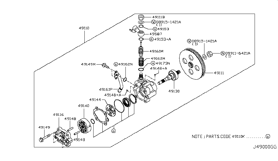 Infiniti 49172-EH000 Joint-Outlet,Power Steering Pump