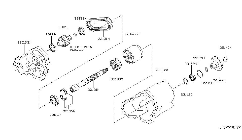 Infiniti 33131-CG00B Shaft Main Transfer