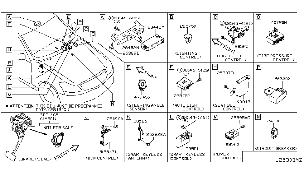 Infiniti 98845-EJ80A Control Assembly-Seat Belt