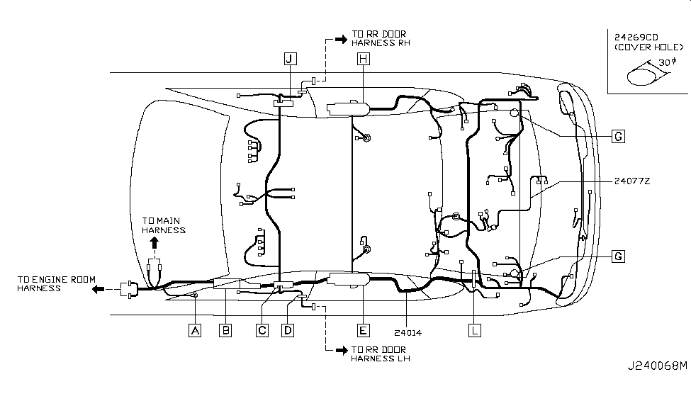 Infiniti 24079-EH000 Harness-Engine Sub