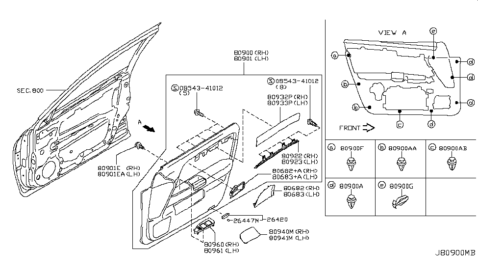 Infiniti 80933-EJ77A Mask Door Grip LH