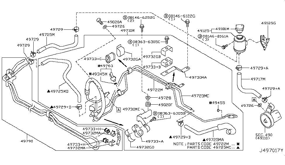 Infiniti 49730-EH00B Bracket-Tube