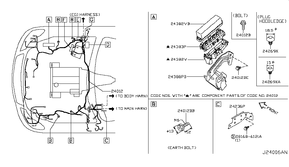 Infiniti 24346-EH100 Bracket-Connector