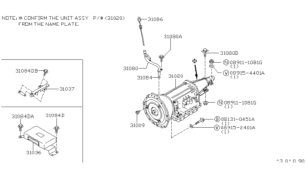 Infiniti 31036-10Y00 Control Unit-Shift