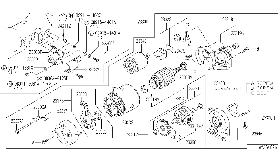 Infiniti 23396-30P10 Cover-Starter Motor