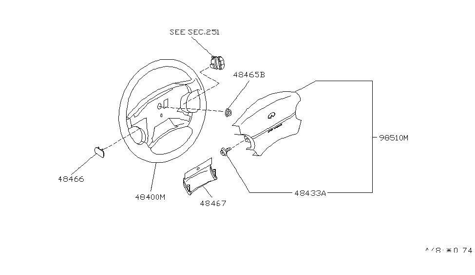 Infiniti 48467-10Y00 Lid-Steering,Lower