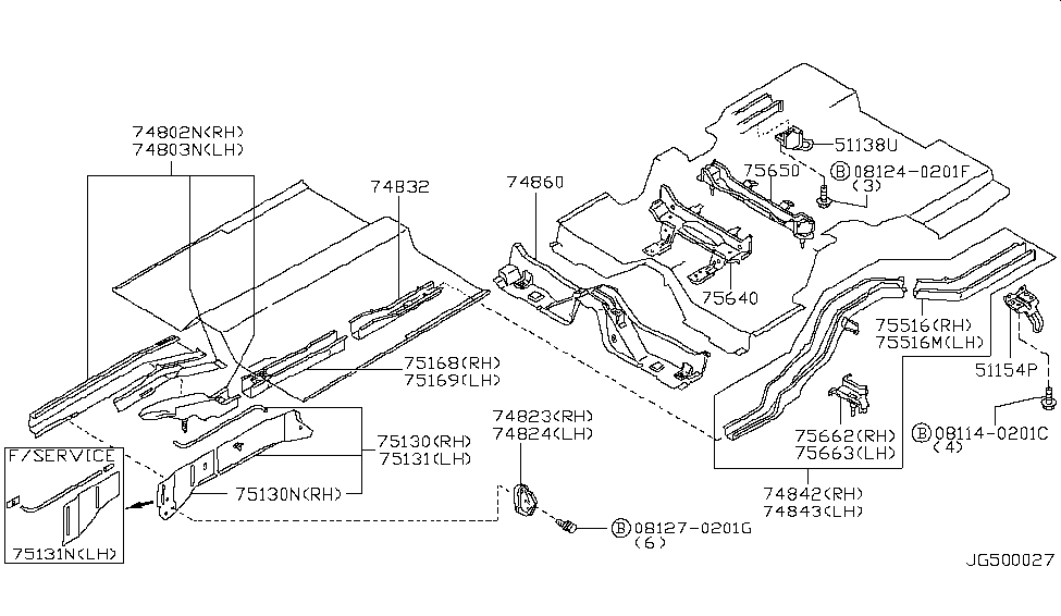 Infiniti 51154-10Y00 Bracket-Rear Tie Down Hook