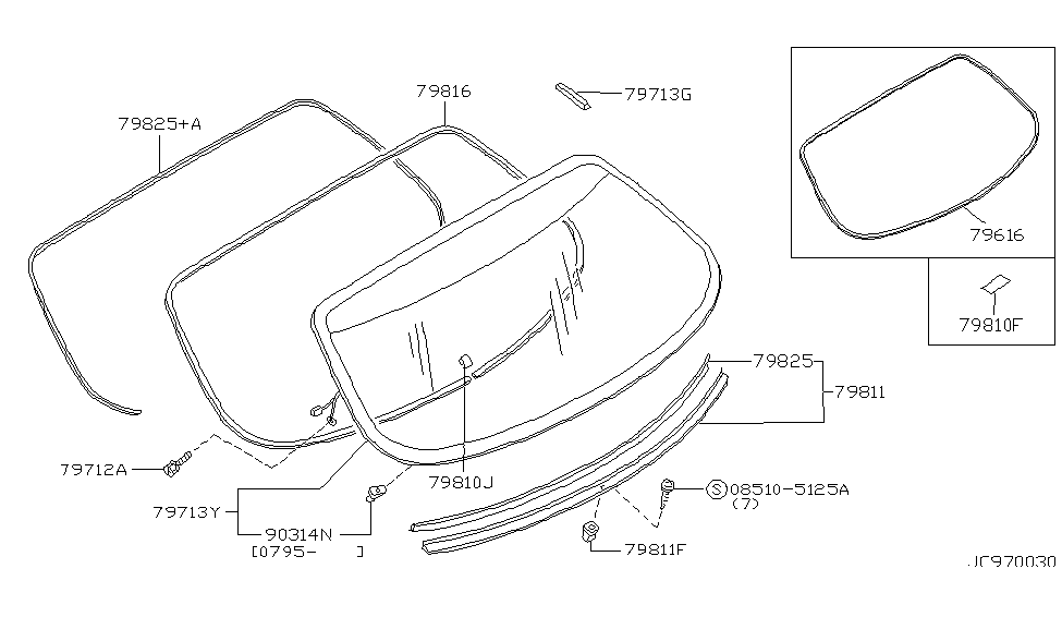 Infiniti 79770-10Y10 Moulding-Rear Window,Lower