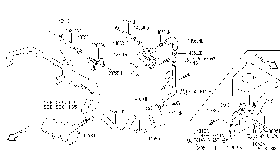 Infiniti 14919-10Y00 Bracket-Tube