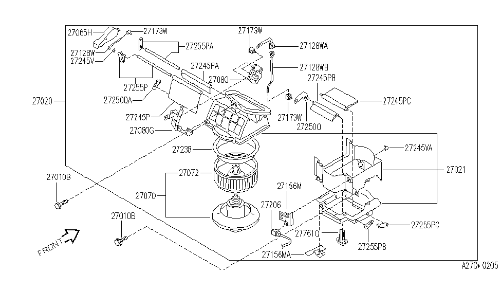 Infiniti 27246-10Y00 Door-Intake Blower,Front