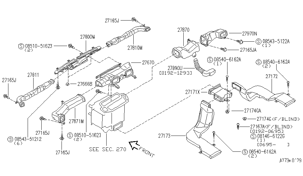 Infiniti 27833-0P000 Duct-Heater Floor,Rear LH