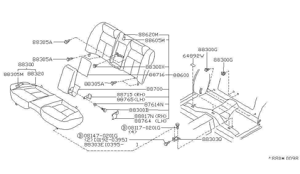 Infiniti 88764-10Y03 Cover-ARMREST Bracket,L