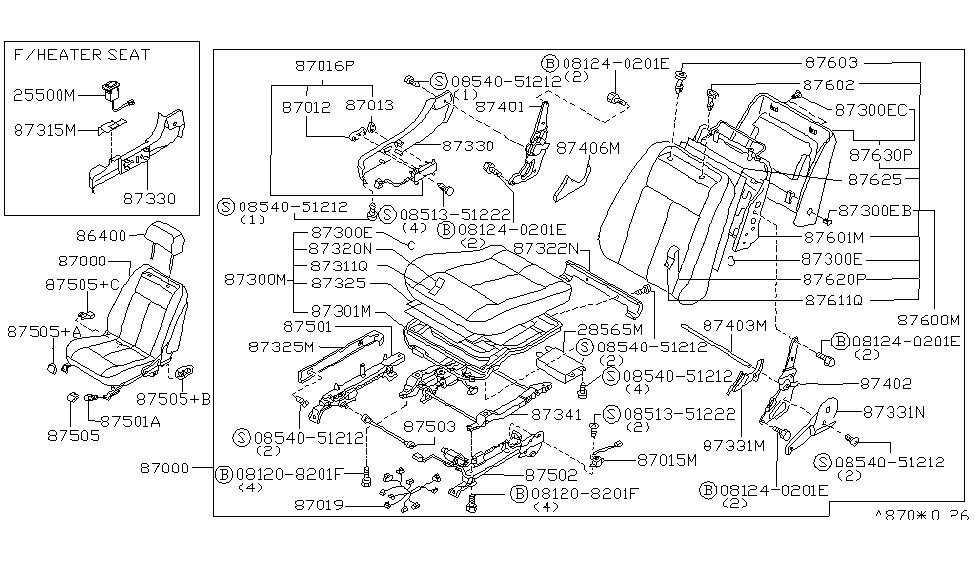 Infiniti 87320-14Y03 R Trim Assembly-Cushion