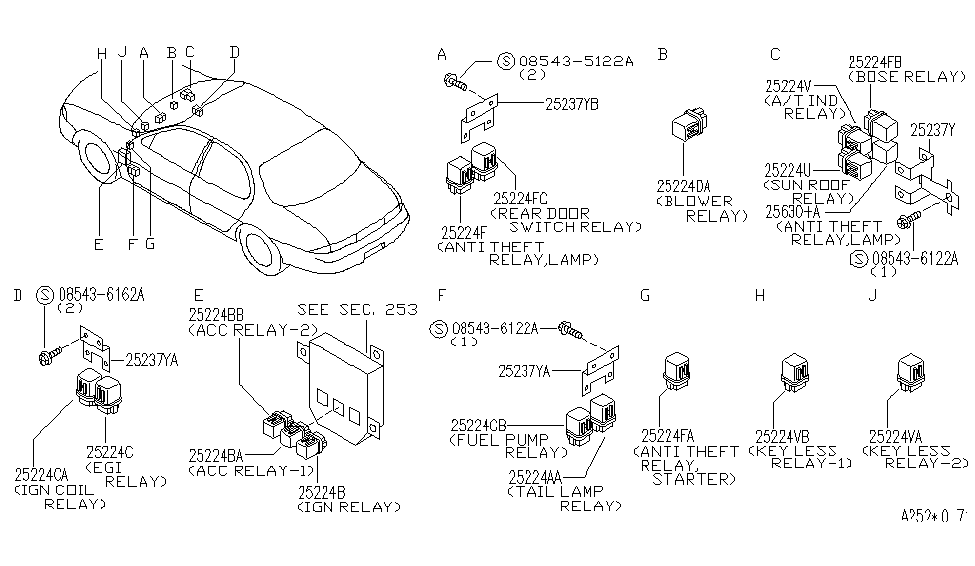 Infiniti 25238-10Y00 Bracket-Relay