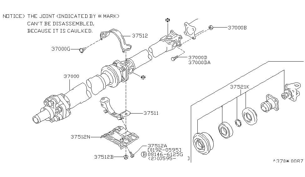 Infiniti 37511-10Y00 Bracket-Center Bearing,Upper