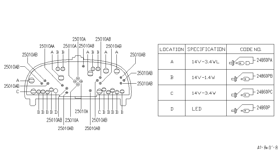 Infiniti 24860-10Y10 Socket And Bulb Assembly