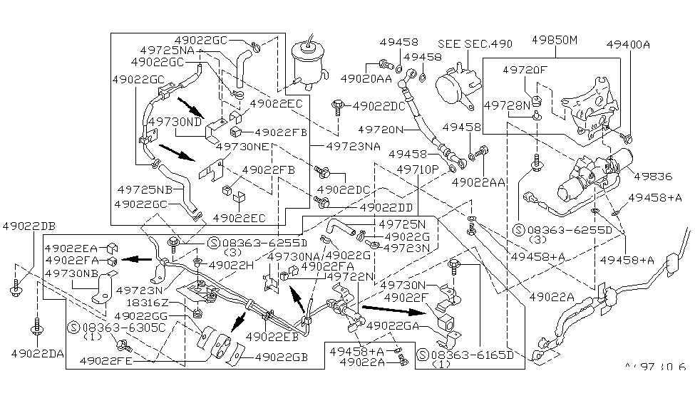 Infiniti 49720-11Y62 Hose & Tube Assy-Power Steering