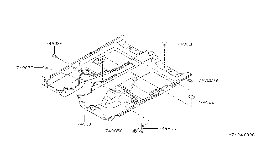 Infiniti 74922-1P101 Felt-Floor,Front Center