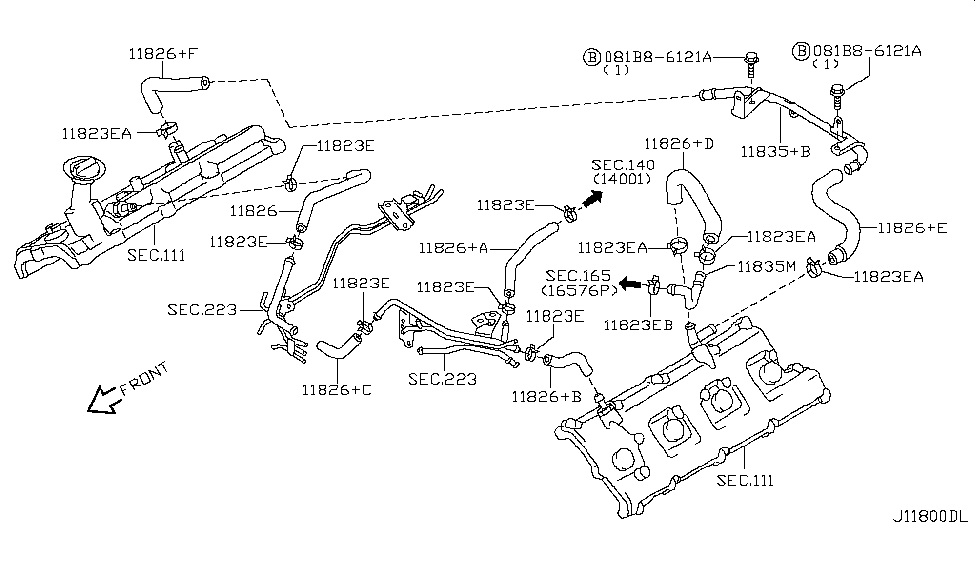 Infiniti 11825-AR000 Pipe Assembly-Blow By