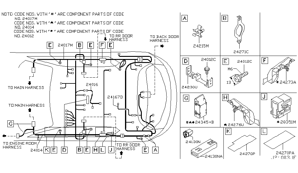 Infiniti 24270-CG001 Protector-Harness