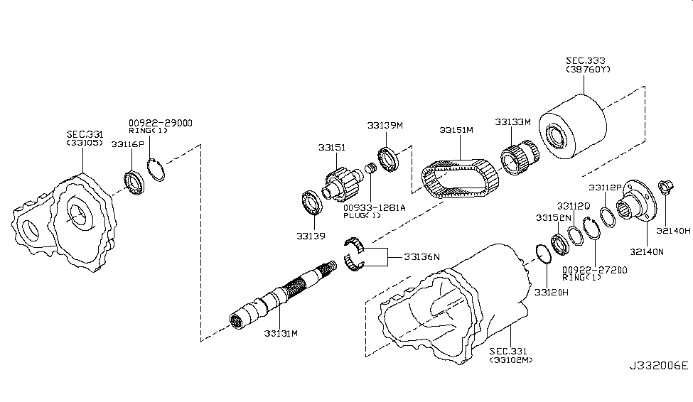 Infiniti 33148-33G00 Spacer-Main Shaft