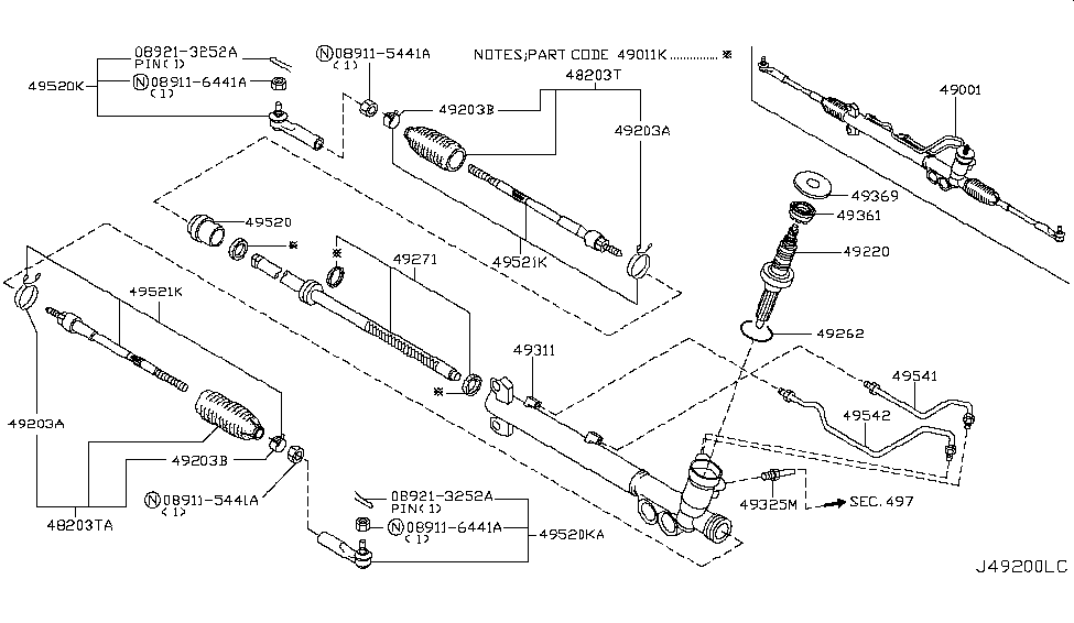 Infiniti 49361-CA000 Housing Rear