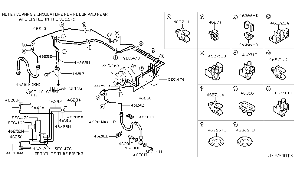 Infiniti 46282-CG000 Tube Assy-Brake,Rear