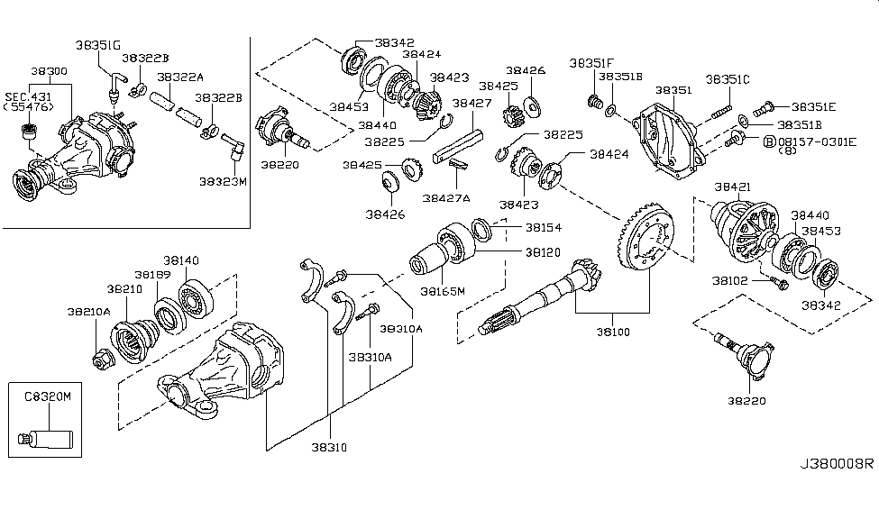 Infiniti 38354-0C010 Stud