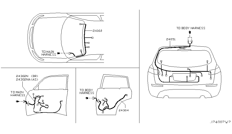 Infiniti 24126-CG200 Harness Assembly-Door,Rear