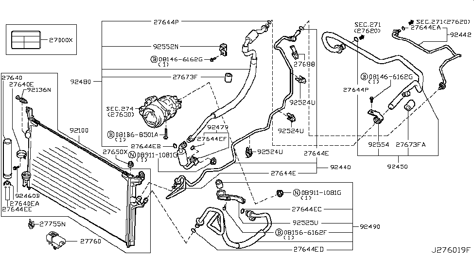 Infiniti 92553-CG000 Bracket-Tube Clip