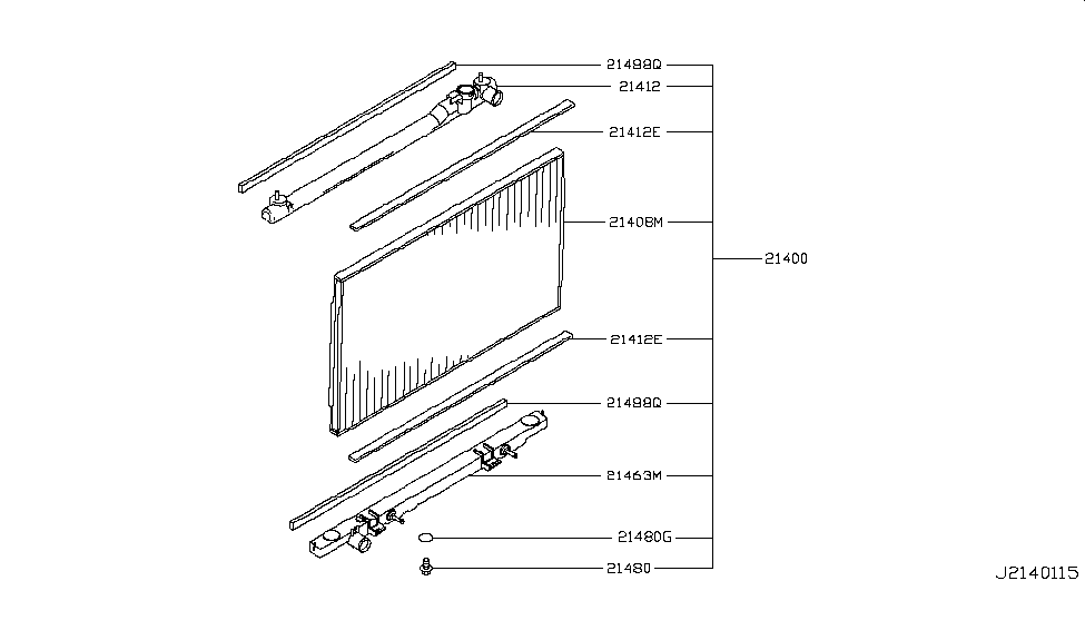 Infiniti 21463-CG000 Tank-Rad R,W/OIL Cooler