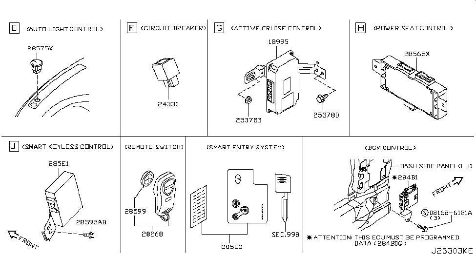 Infiniti 28565-CG000 Control Assembly-Power Seat