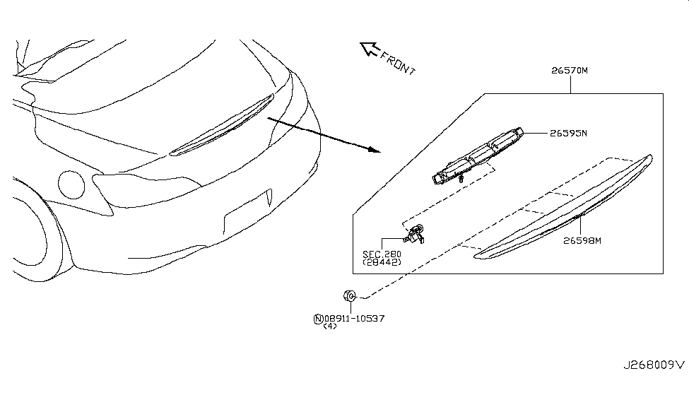 Infiniti 26598-JJ52C RIMP Stop Lamp