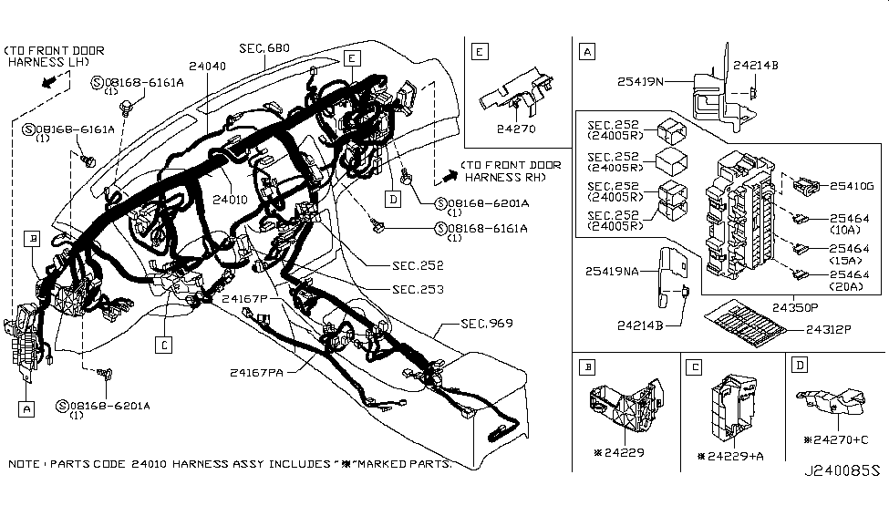 Infiniti 24270-JK60A Protector-Harness