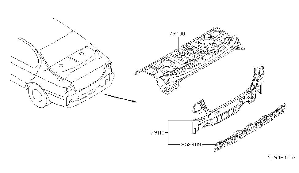 Infiniti 85240-7J100 RETAINER - Rear Bumper, Upper