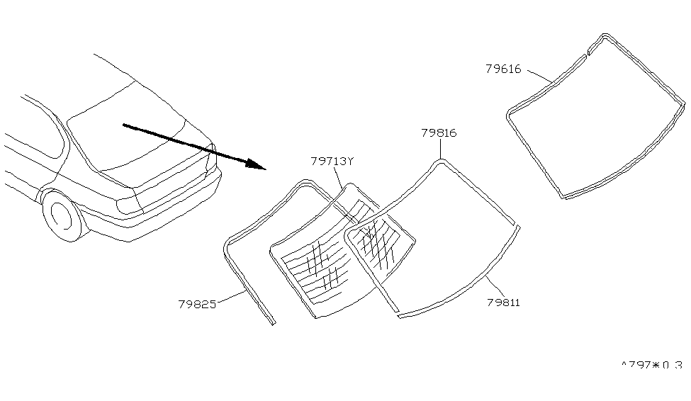 Infiniti 79752-2J000 Moulding-Rear Window,Upper