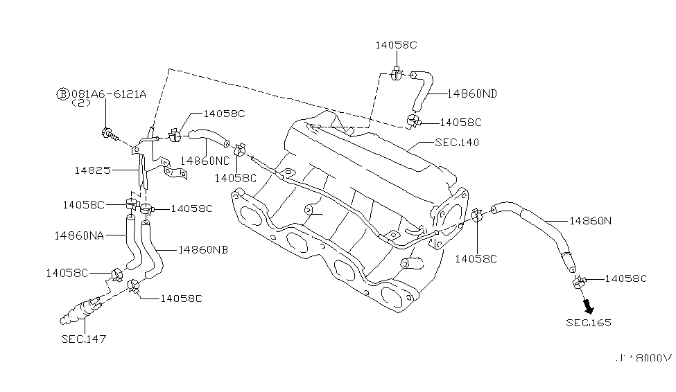 Infiniti 14061-7J400 Pipe Assy-Air