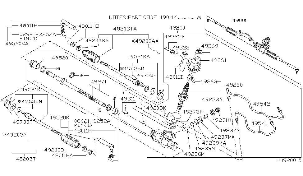 Infiniti 49361-7J104 Housing Assy-Rear