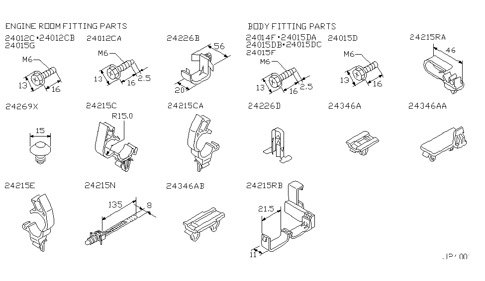 Infiniti 24229-6J101 Clip-Wiring Harness