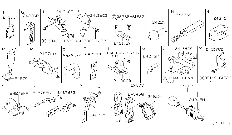 Infiniti 24239-7J406 Bracket-Harness Clip