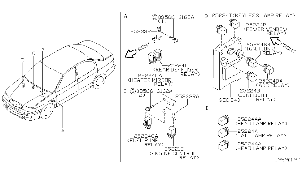 Infiniti 25238-3J101 Bracket-Relay