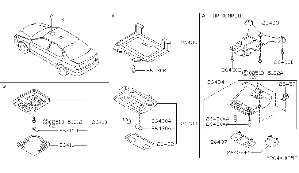 Infiniti 26434-2F003 Housing Assembly-Map Lamp