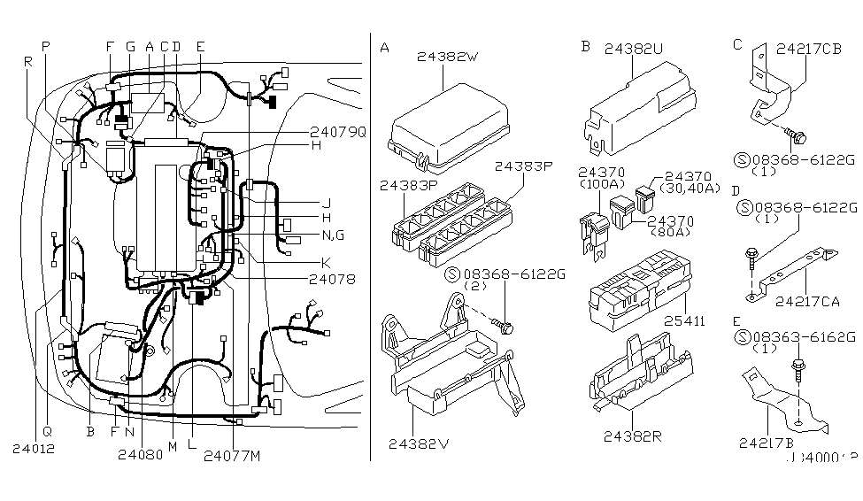 Infiniti 24239-3J600 Bracket-Harness Clip